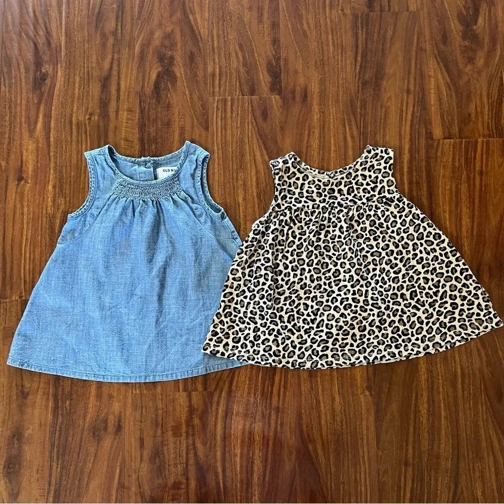 Bundle of 2 Old Navy Smocked Swing Tops for Toddler Girl size 4T